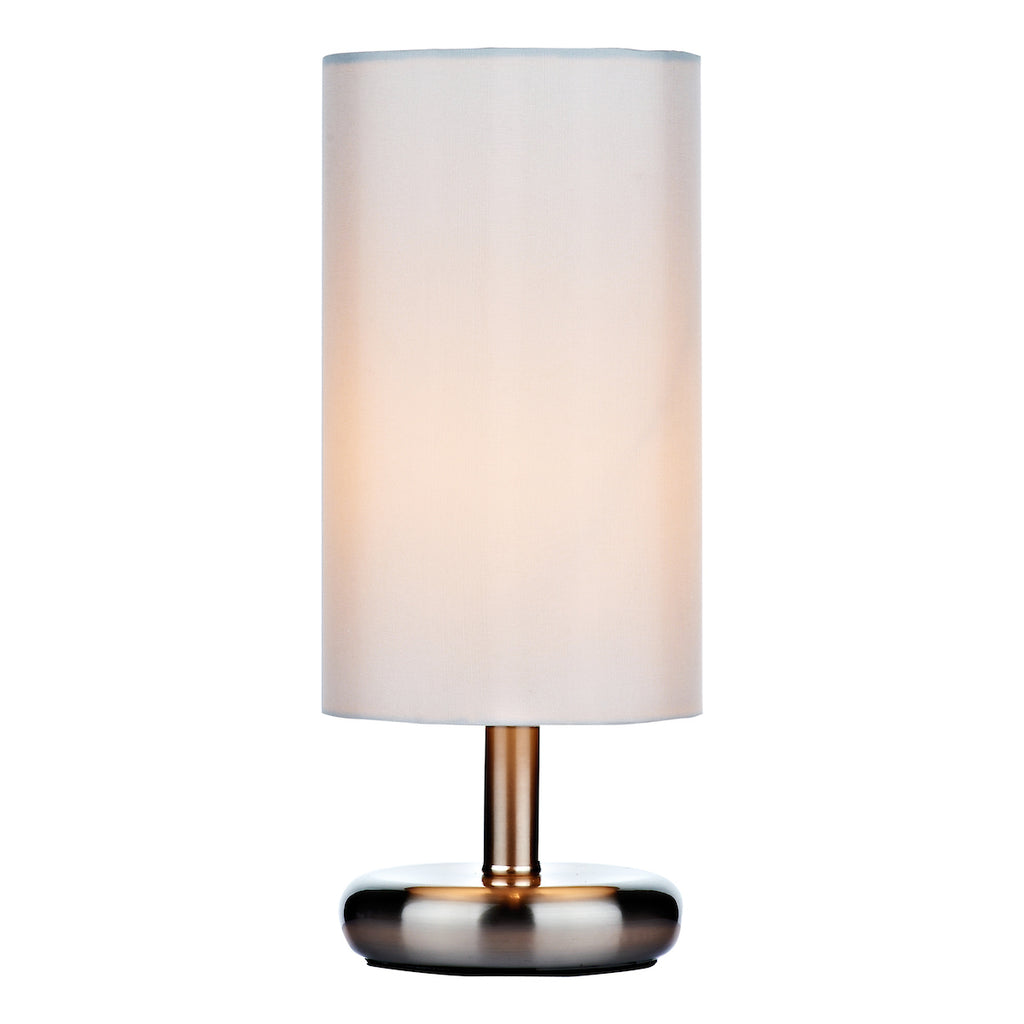 Tico Touch Table Lamp Satin Chrome With Shade <br>Satin Chrome