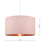 Timon Easy Fit Pendant Shade Pink With Rose Gold Lining<br>Pink