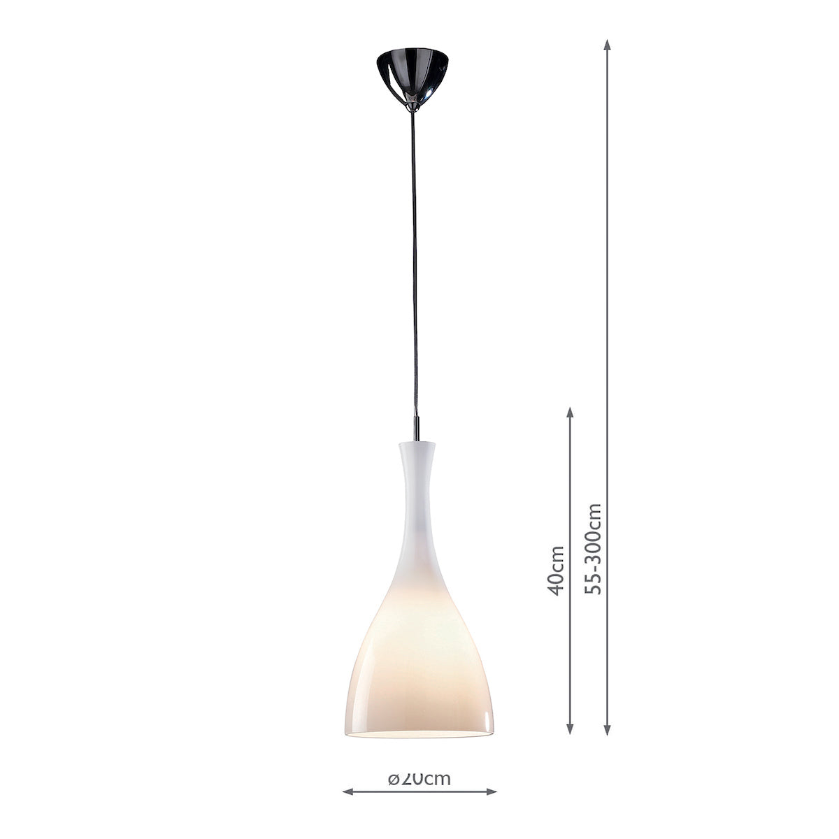 Tone Pendant White<br>White Glass