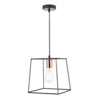 Tower 1 Light Single Pendant Matt Black CopperMatt Black