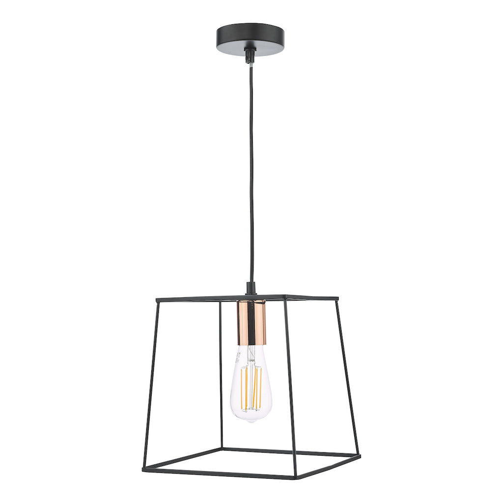 Tower 1 Light Single Pendant Matt Black CopperMatt Black