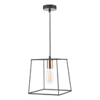 Tower 1 Light Single Pendant Matt Black CopperMatt Black