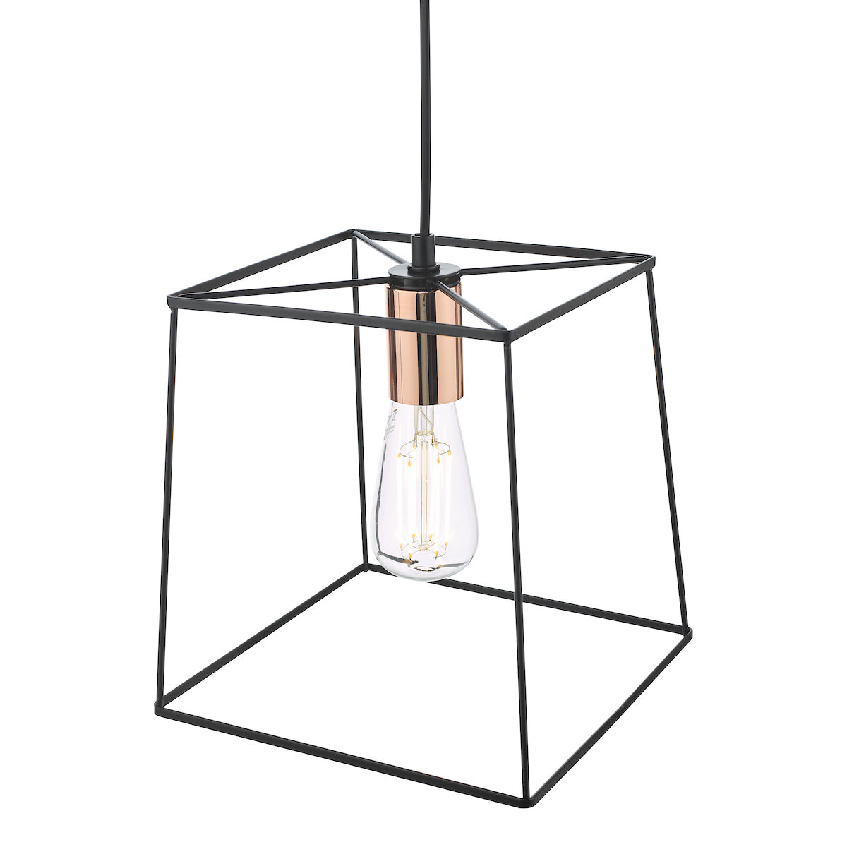 Tower 1 Light Single Pendant Matt Black CopperMatt Black