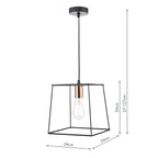 Tower 1 Light Single Pendant Matt Black CopperMatt Black