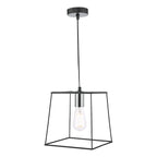 Tower 1 Light Single Pendant Matt Black Polished Chrome<br>Matt Black