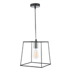 Tower 1 Light Single Pendant Matt Black Polished Chrome<br>Matt Black