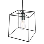 Tower 1 Light Single Pendant Matt Black Polished Chrome<br>Matt Black
