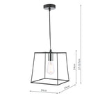 Tower 1 Light Single Pendant Matt Black Polished Chrome<br>Matt Black