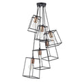 Tower 6 Light Cluster Pendant Matt Black & Copper<br>Matt Black