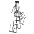 Tower 6 Light Cluster Pendant Black &amp; Polished ChromeMatt Black