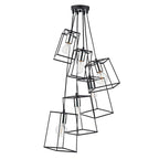 Tower 6 Light Cluster Pendant Black &amp; Polished ChromeMatt Black