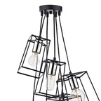 Tower 6 Light Cluster Pendant Black &amp; Polished ChromeMatt Black