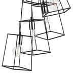 Tower 6 Light Cluster Pendant Black &amp; Polished ChromeMatt Black