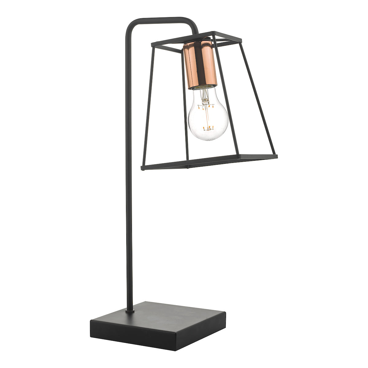 Tower Table Lamp Black & Copper<br>Matt Black