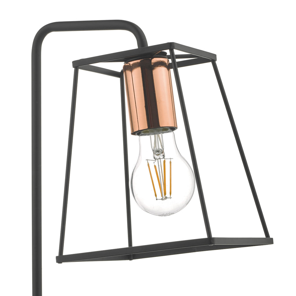 Tower Table Lamp Black & Copper<br>Matt Black