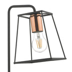 Tower Table Lamp Black & Copper<br>Matt Black