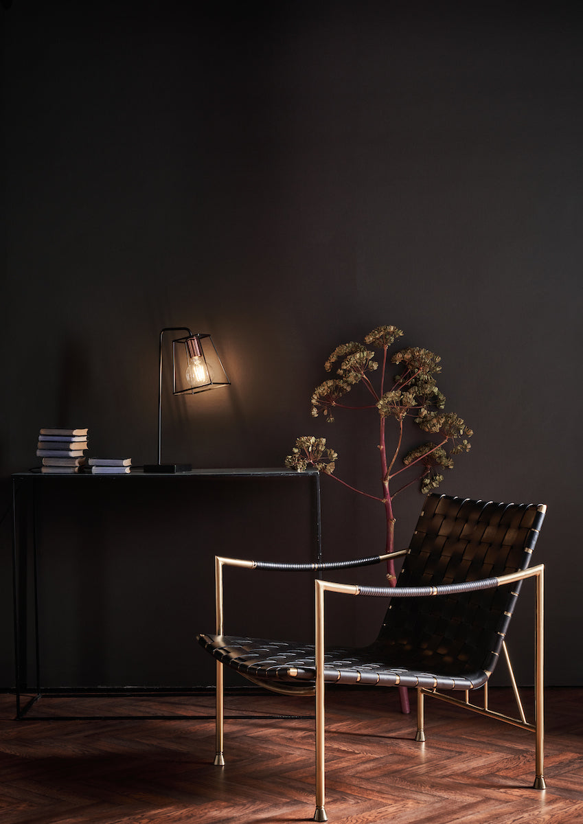 Tower Table Lamp Black & Copper<br>Matt Black