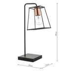 Tower Table Lamp Black & Copper<br>Matt Black