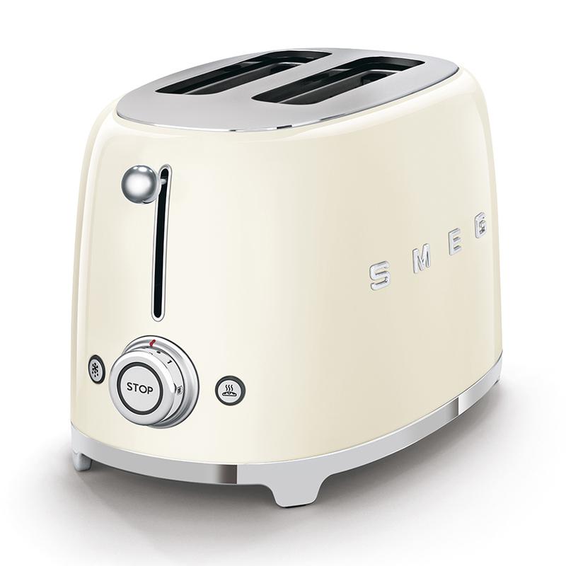 Smeg 50's Style Retro TSF01CRUK 2 Slice Toaster - Cream