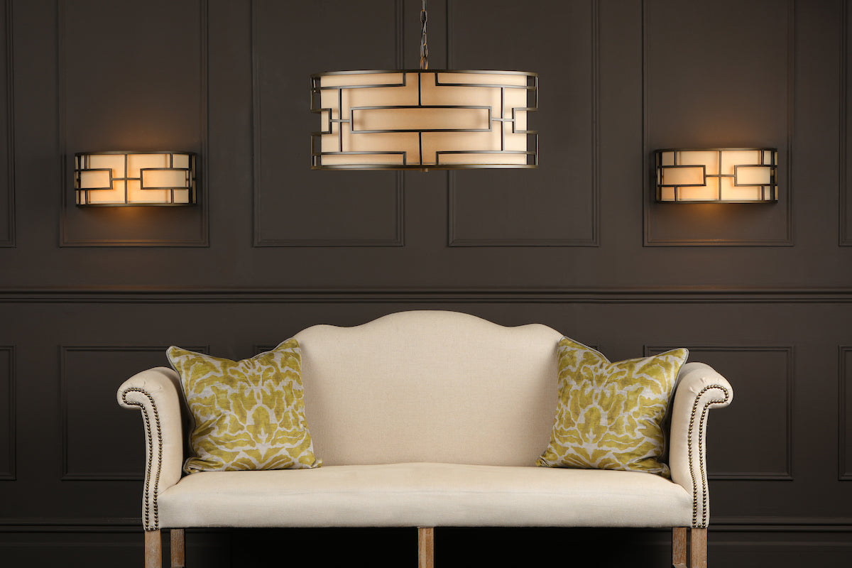 Tumola 2 Light Wall Light Bronze With Shade <br>Brushed Bronze