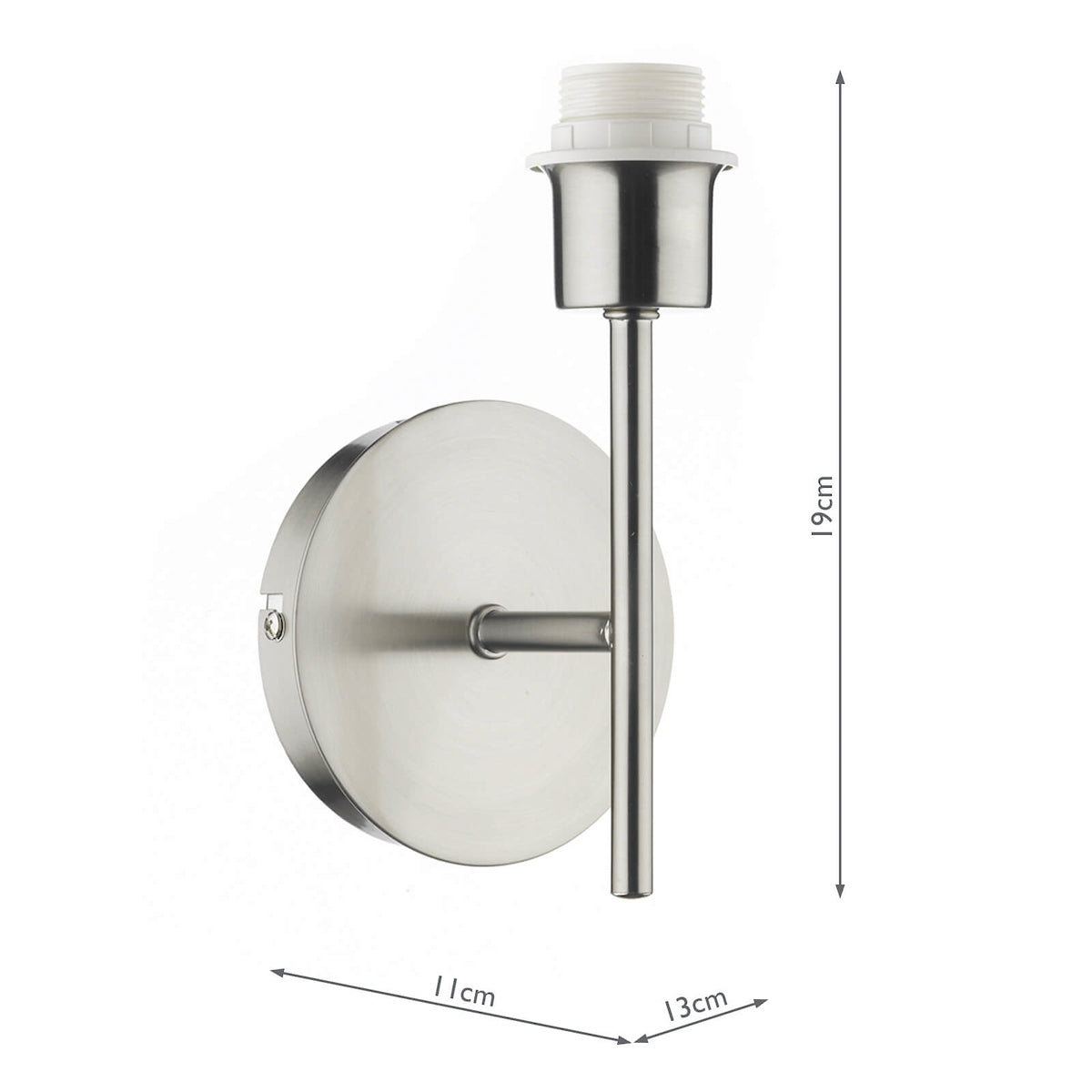 Tuscan Single Wall Bracket Base Only Satin Chrome<br>Satin Chrome