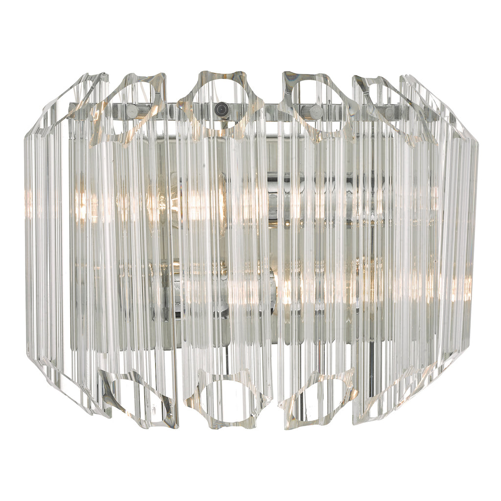 Tuvalu 2 Light Wall Light Glass & Polished Chrome<br>Glass