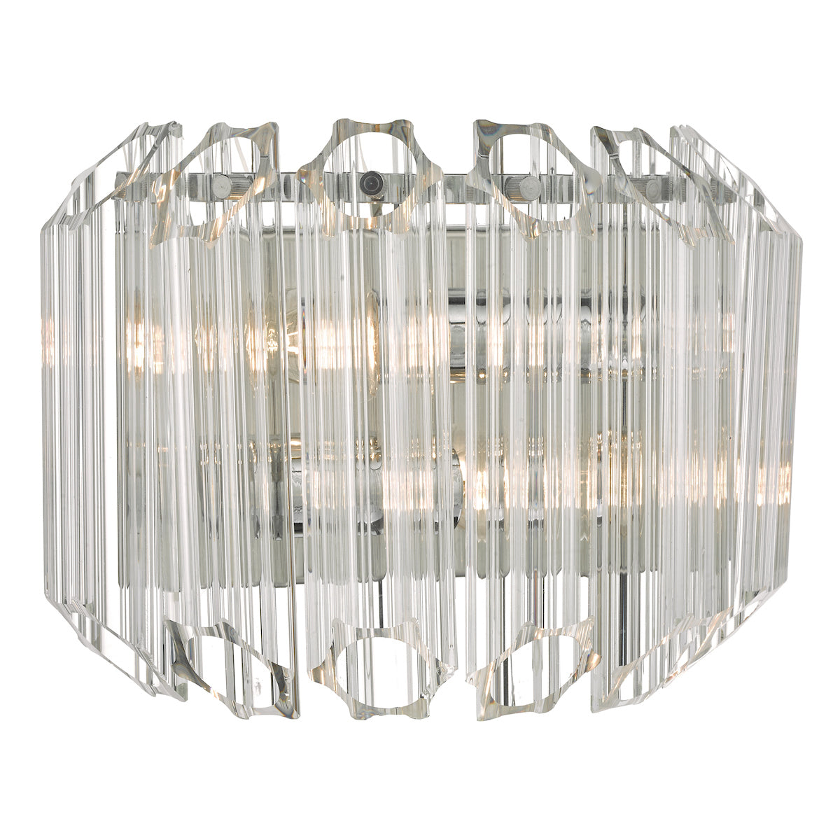 Tuvalu 2 Light Wall Light Glass & Polished Chrome<br>Glass
