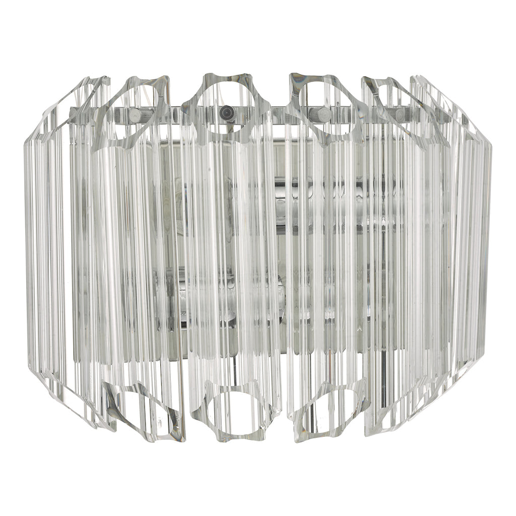 Tuvalu 2 Light Wall Light Glass & Polished Chrome<br>Glass
