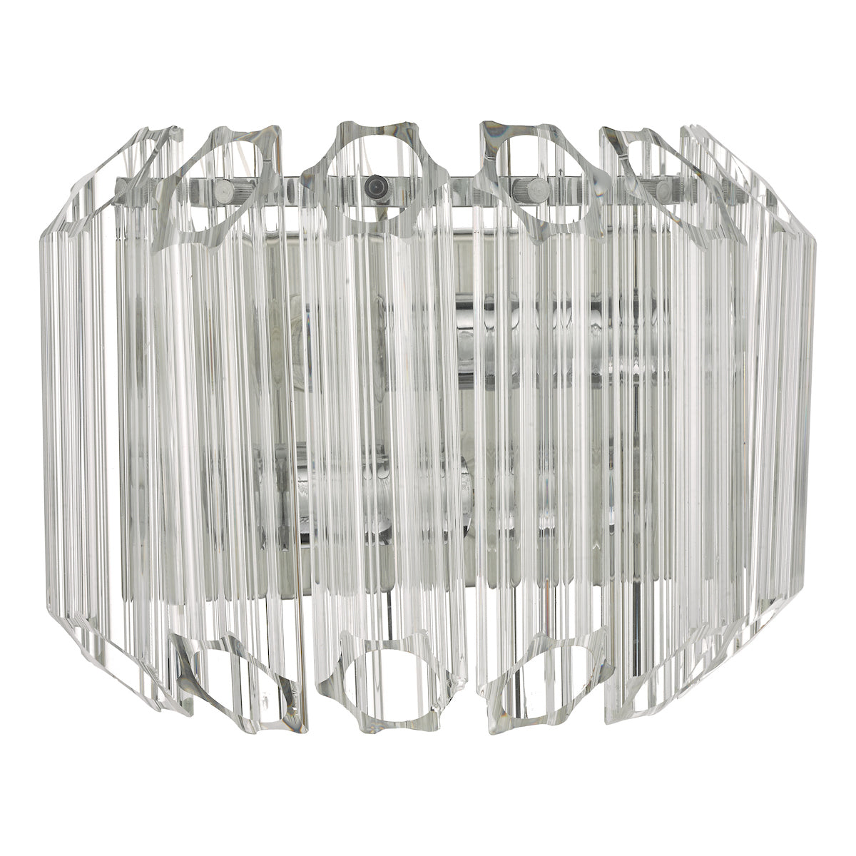 Tuvalu 2 Light Wall Light Glass & Polished Chrome<br>Glass