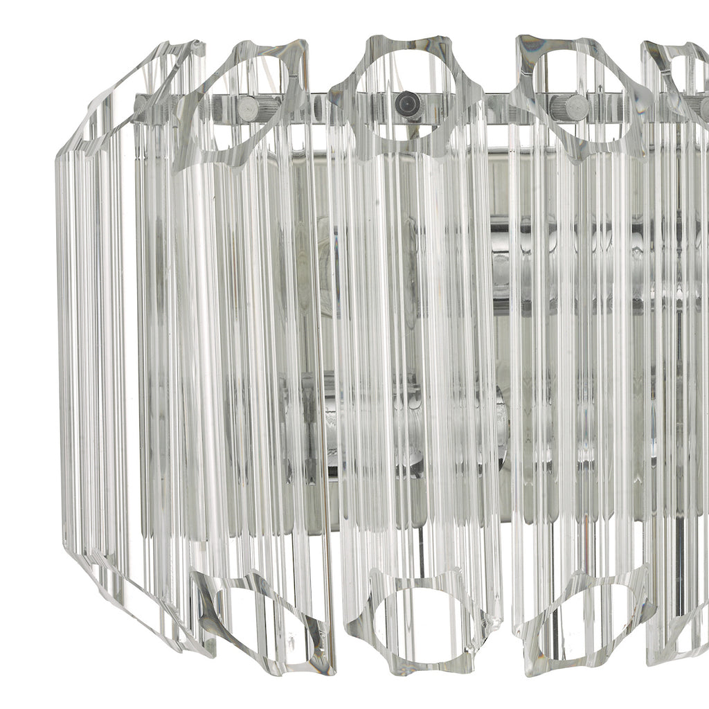 Tuvalu 2 Light Wall Light Glass & Polished Chrome<br>Glass