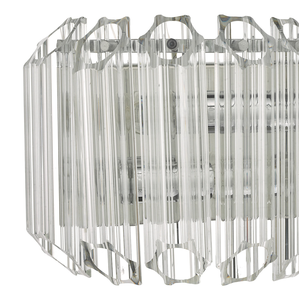 Tuvalu 2 Light Wall Light Glass & Polished Chrome<br>Glass