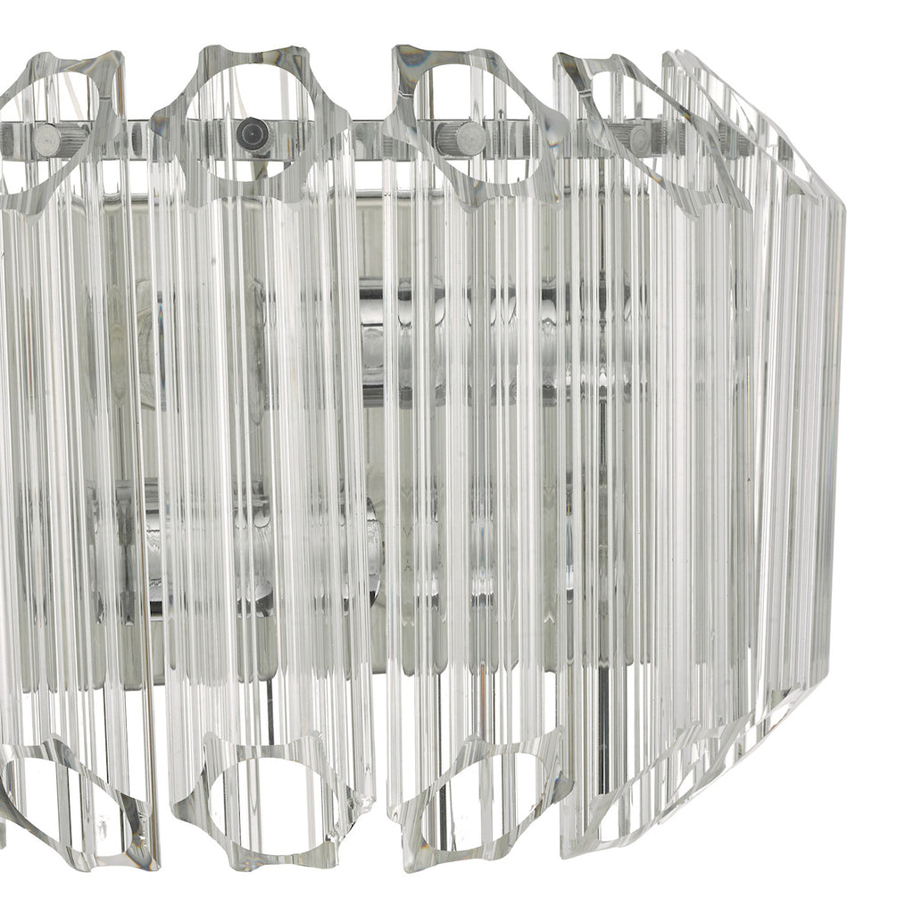 Tuvalu 2 Light Wall Light Glass & Polished Chrome<br>Glass