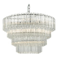 Tuvalu 4 Tier 9 Light Chandelier Crystal & Polished Chrome<br>Moulded Glass