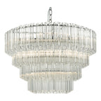 Tuvalu 4 Tier 9 Light Chandelier Crystal & Polished Chrome<br>Moulded Glass