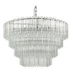 Tuvalu 4 Tier 9 Light Chandelier Crystal & Polished Chrome<br>Moulded Glass