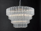 Tuvalu 4 Tier 9 Light Chandelier Crystal & Polished Chrome<br>Moulded Glass