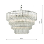 Tuvalu 4 Tier 9 Light Chandelier Crystal & Polished Chrome<br>Moulded Glass