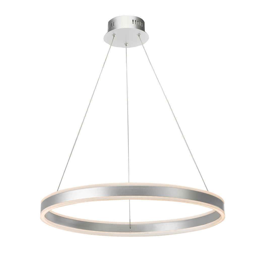 Tybalt Pendant Silver & Acrylic LED<br>Satin Silver