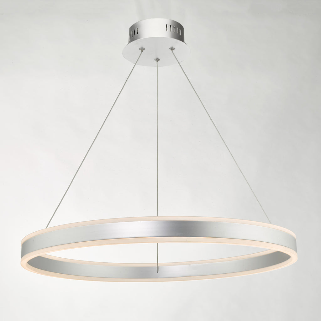 Tybalt Pendant Silver & Acrylic LED<br>Satin Silver