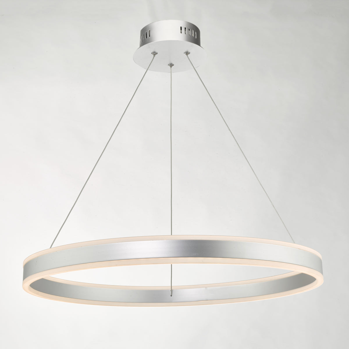 Tybalt Pendant Silver & Acrylic LED<br>Satin Silver