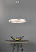 Tybalt Pendant Silver & Acrylic LED<br>Satin Silver