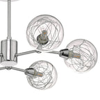 Tyka 6 Light Semi Flush Polished Chrome & Glass<br>Polished Chrome