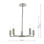 Tyler 5lt Pendant Satin Nickel Fitting Only<br>Satin Nickel