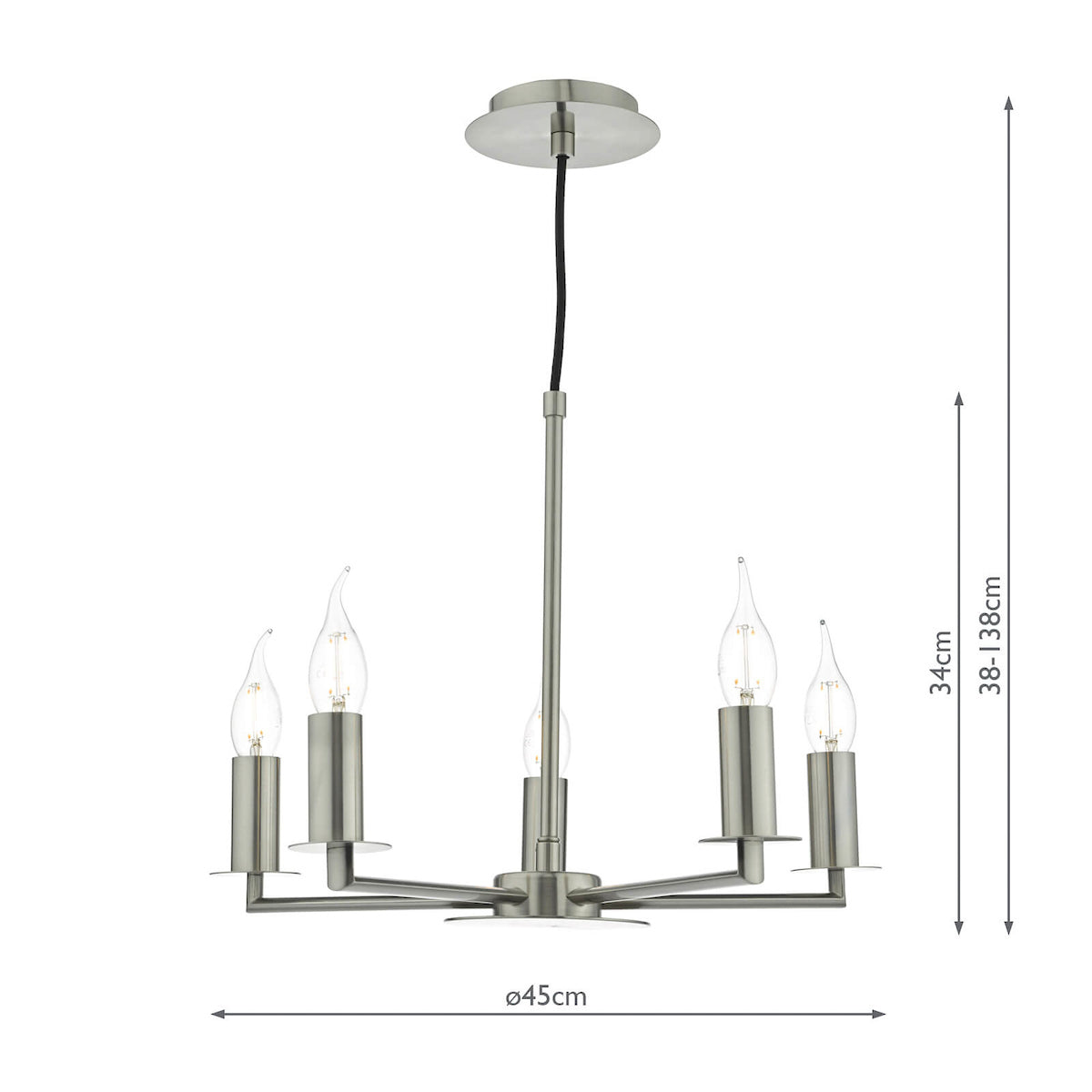 Tyler 5lt Pendant Satin Nickel Fitting Only<br>Satin Nickel