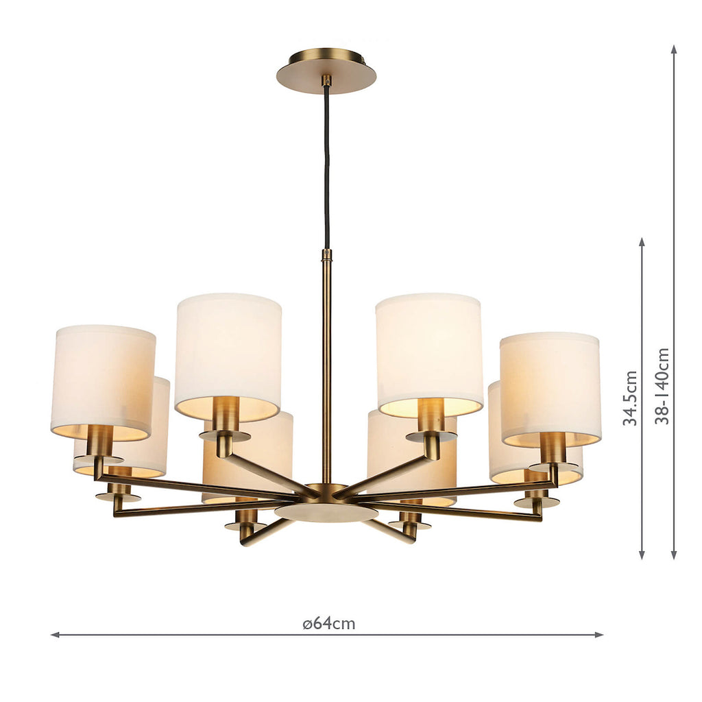 Tyler 8 Light Pendant Bronze Fitting Only<br>Antique Bronze