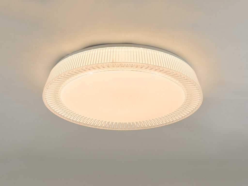 Udell Flush Faceted Acrylic LED<br>Clear