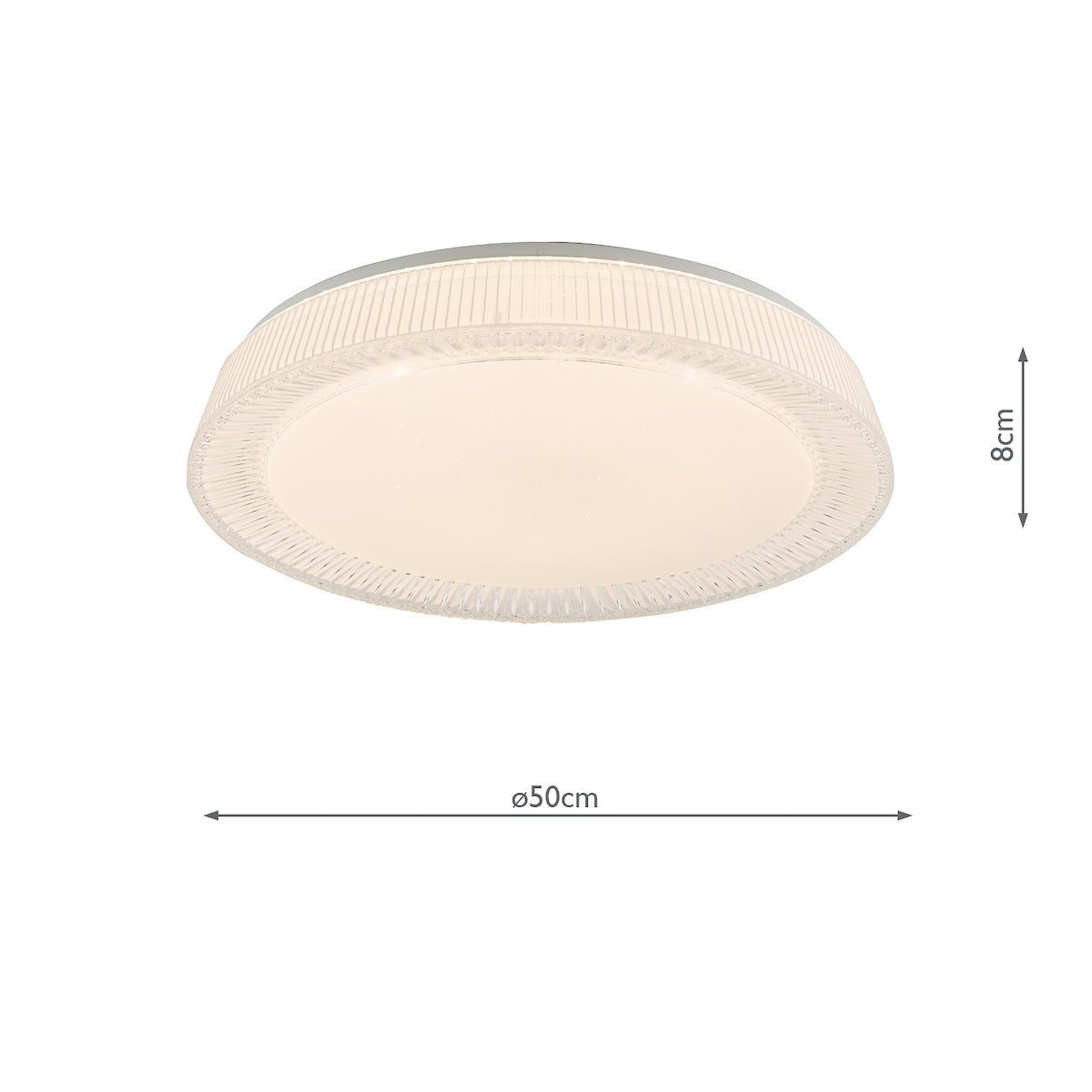 Udell Flush Faceted Acrylic LED<br>Clear