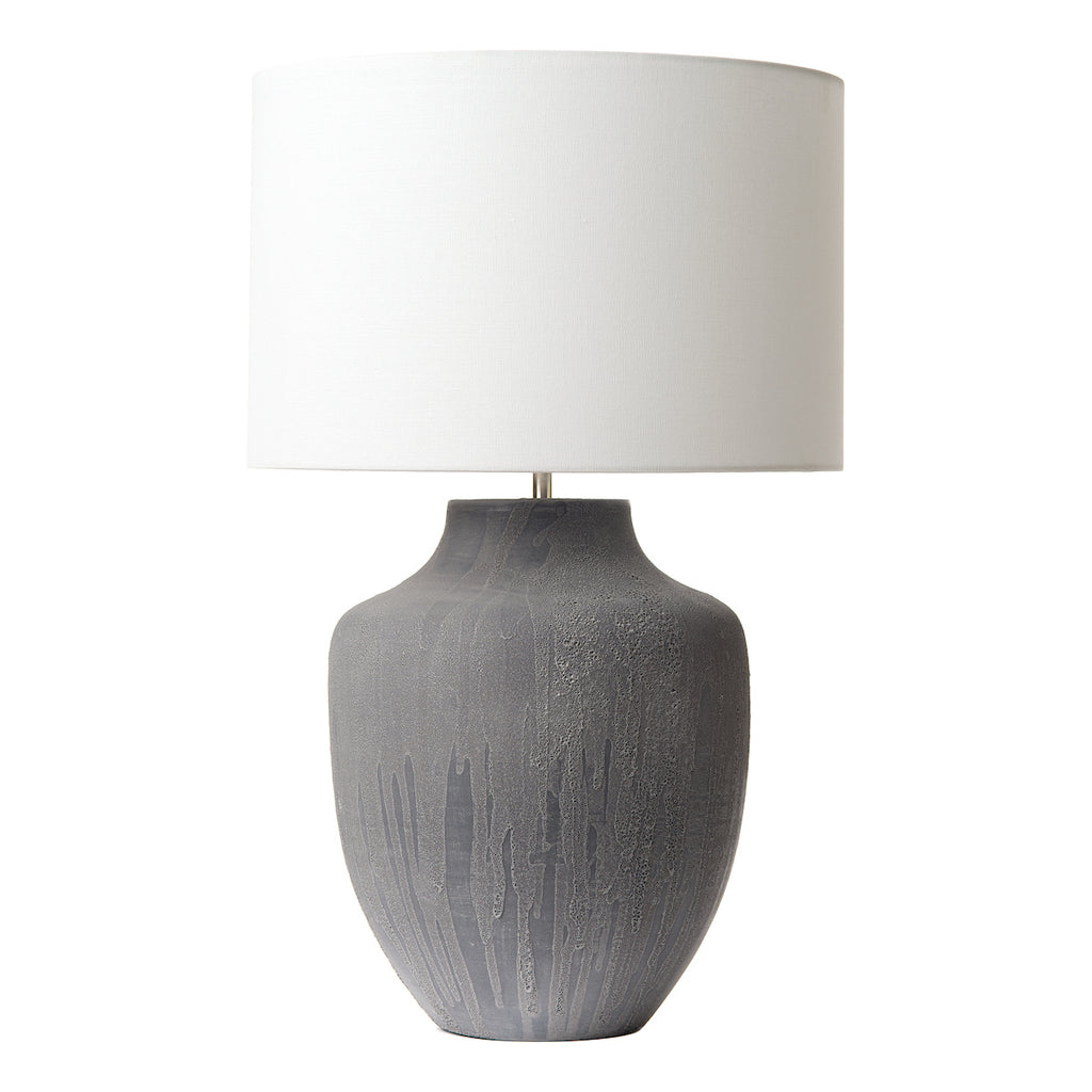 Udine Table Lamp Textured Grey Base Only<br>Grey Ceramic