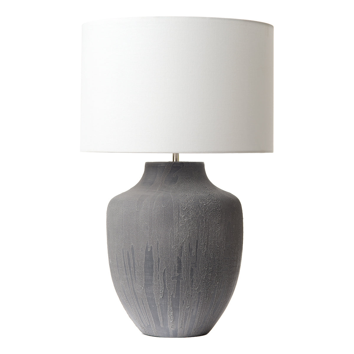 Udine Table Lamp Textured Grey Base Only<br>Grey Ceramic