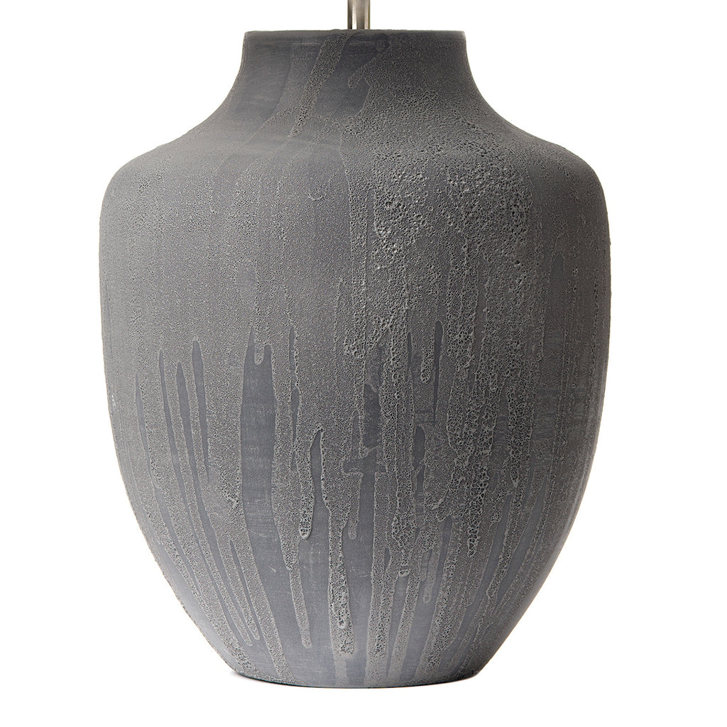 Udine Table Lamp Textured Grey Base Only<br>Grey Ceramic